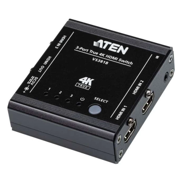 Aten. vs381b commutateur hdmi 2.0 3 ports