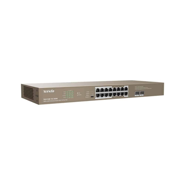 Switch ethernet tenda teg1118p-16-250w 16ge+2sfp